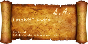 Latzkó Andos névjegykártya